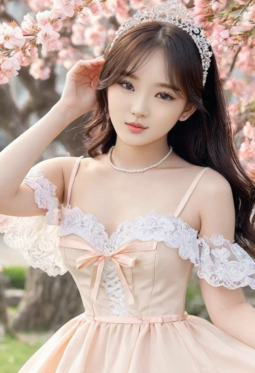 ((high quality:1.2)), work of art, (8k), extremely detailed, ((High detail:1.2)), ((best resolution:1.4)), Solo, 1girl, 24 years old Korean Ulzzang female, ((dress)),