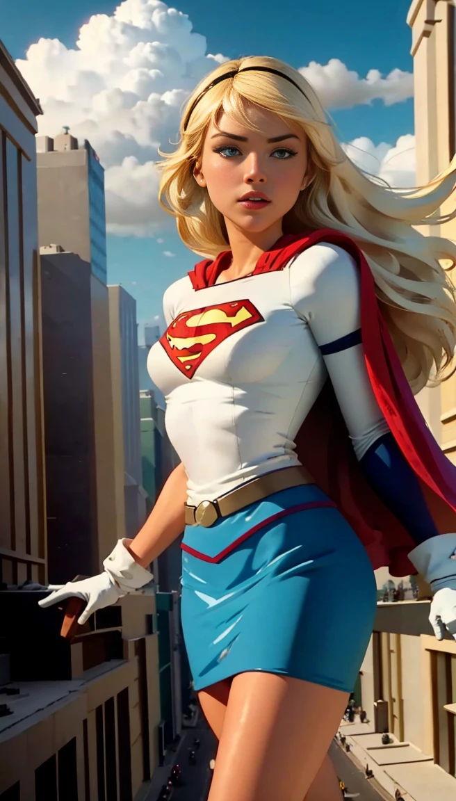 (cowboy shot), sfw, (work of art), (best qualityer:1.0), (ultra high resolution:1.0), detailedeyes,
BREAK Supergirl, 1 girl, long blonde hair, mid-air, flying hair band, \(offwhite\) top cut, manga curta, layer, blue pencil skirt, mitts, BREAK boots
(clouds, citys, stunning vista)