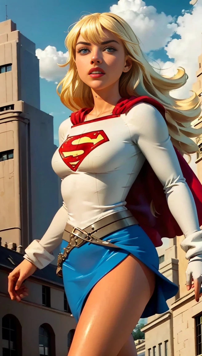 (cowboy shot), sfw, (work of art), (best qualityer:1.0), (ultra high resolution:1.0), detailedeyes,
BREAK Supergirl, 1 girl, long blonde hair, mid-air, flying hair band, \(offwhite\) top cut, manga curta, layer, blue pencil skirt, mitts, BREAK boots
(clouds, citys, stunning vista)