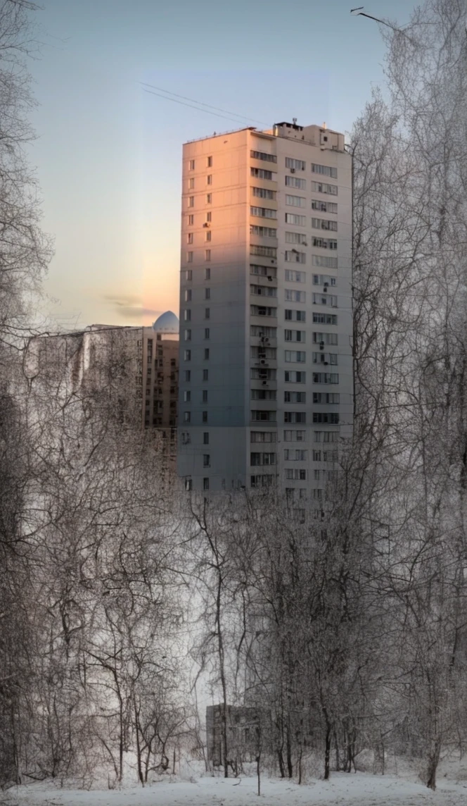 Lonely Russian panel. city