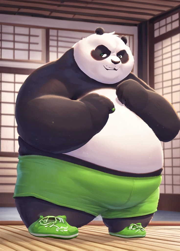 Panda making douhua