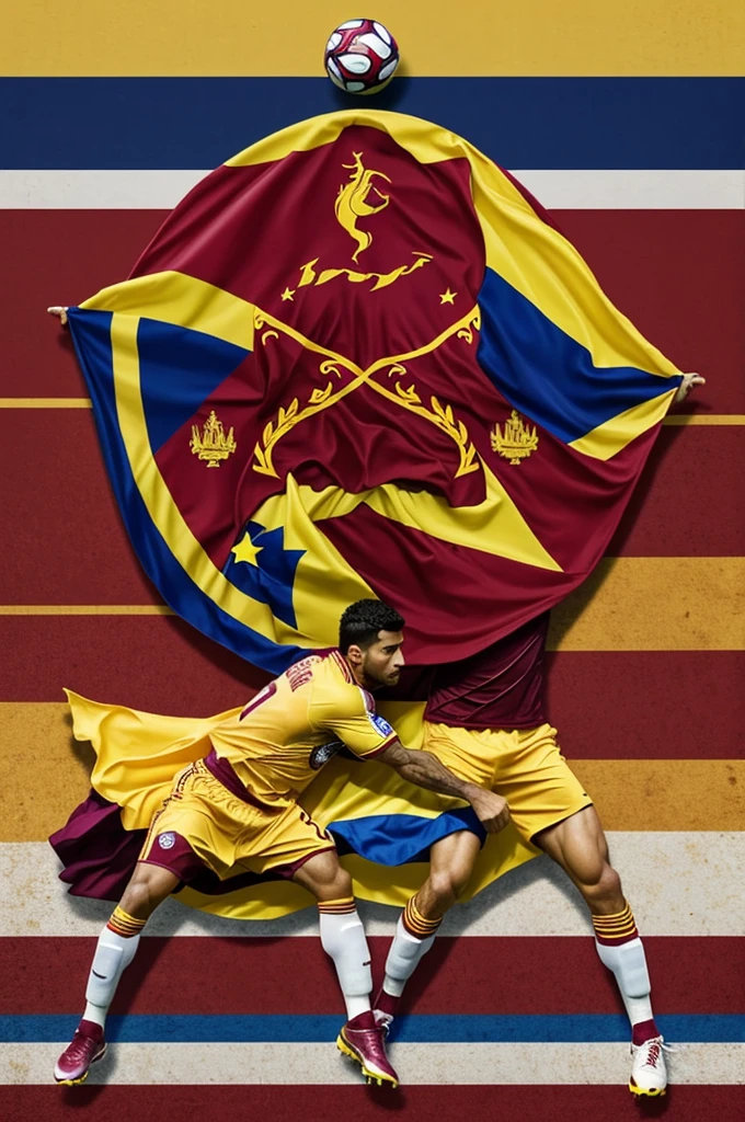 Image with things that represent Venezuela and the vinotinto team 