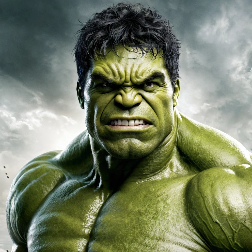 Create a portrait of hulk as a south indian