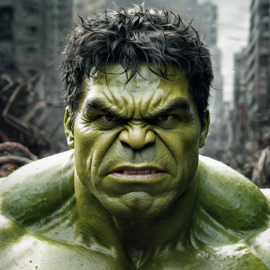 Create a portrait of hulk as a south indian 