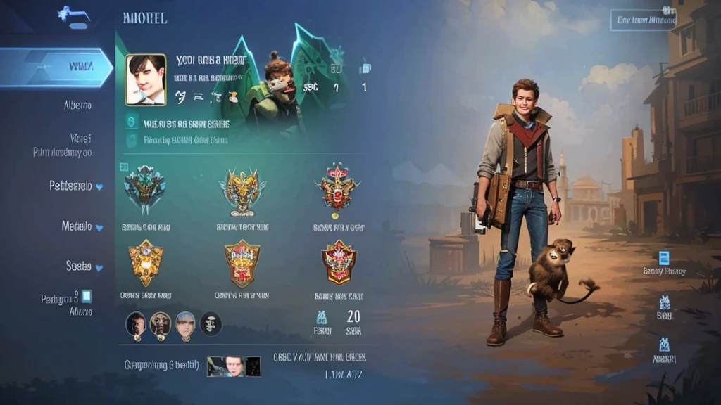  best quality, masterpiece, ultra high res, 17 year old young man, handsome face, smile, light brown hair carrying a gun monkey in his hand  (detailed face:1.2), (detailed eyes:1.2), (detailed hair:1.2), (detailed clothes:1.2), 4k, (detailed color:1.2),