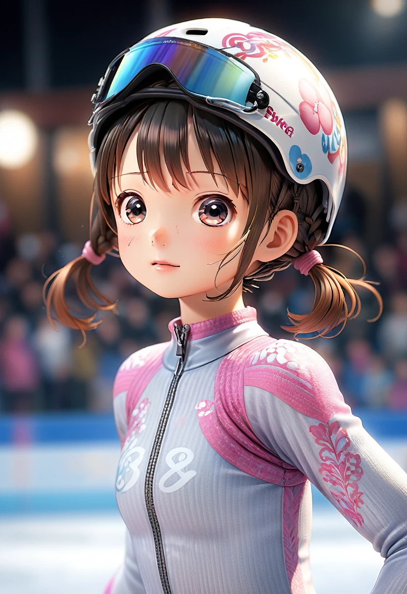 Highest quality、High resolution、Detailed Background、(Beautiful face in every detail:1.4)、Anatomically correct、(Detailed facial expressions)、(fine grain:1.2), shoot from below:1.5, age Beauty、Cute hair color、Braided Ponytail、Braided bob cut、Braided twin tails、Lower grade primary school students, Speed skater, Beautiful forward leaning form, (one piece、turtleneck、No sleeve:1.5、Full Body Tights、Old-fashioned, plain skates)、Perfect body line、brake, (Desperately slipping away on the ice:1.5、Sprinting:1.5)、(I have tears in my eyes:1.5、Screaming and looking like she's about to cry)、Extreme Speed、in the forest、lake、Flowing Scenery