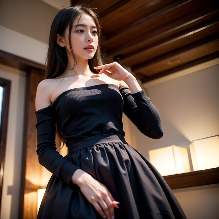 (((A proper woman,pull'Clothes:1.9))),(((Eyes glowing with excitement,Burning idol pose,(((A kind smile:1.8,blush:1.8,Red cheeks))),touch,no joking,fascinating viewer,I want you))),(((blush,blush,Red cheeks,Red cheeks)))),(Cinema Lighting), (Photo Real:1.4)、(Surreal:1.4)、(Realistic:1.3)、 (Gentle lighting: 1.05)、(Improve the lighting quality of your videos:0.9)、 32k、25-year-old female、Photorealistic Lighting、Backlight、Facial Light、Ray Tracing、(bright:1.2)、(Improvement of quality:1.4)、 (Highest quality real texture skins)、Beautiful Eyes,Delicate face、 Face close-up, ((((Red dressを着て着て,Red dress:1.8,High heels))),(Enhance your body line:1.1)、Shiny skin、Good figure,Perfect Anatomy,Beautiful actress,(((Beautiful big boobs:1.8,Tight waist,Small waist,length, Thin legs,8 heads))),(((8 heads))),(((Brown wavy hair,bangs))),(((Sweaty skin,Shiny skin,Beautiful and modern office,Very beautiful night view,At night))),