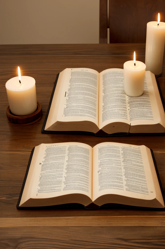 I created a bible on a table with candles and the bible should say ''1 minute prayer'' on the cover