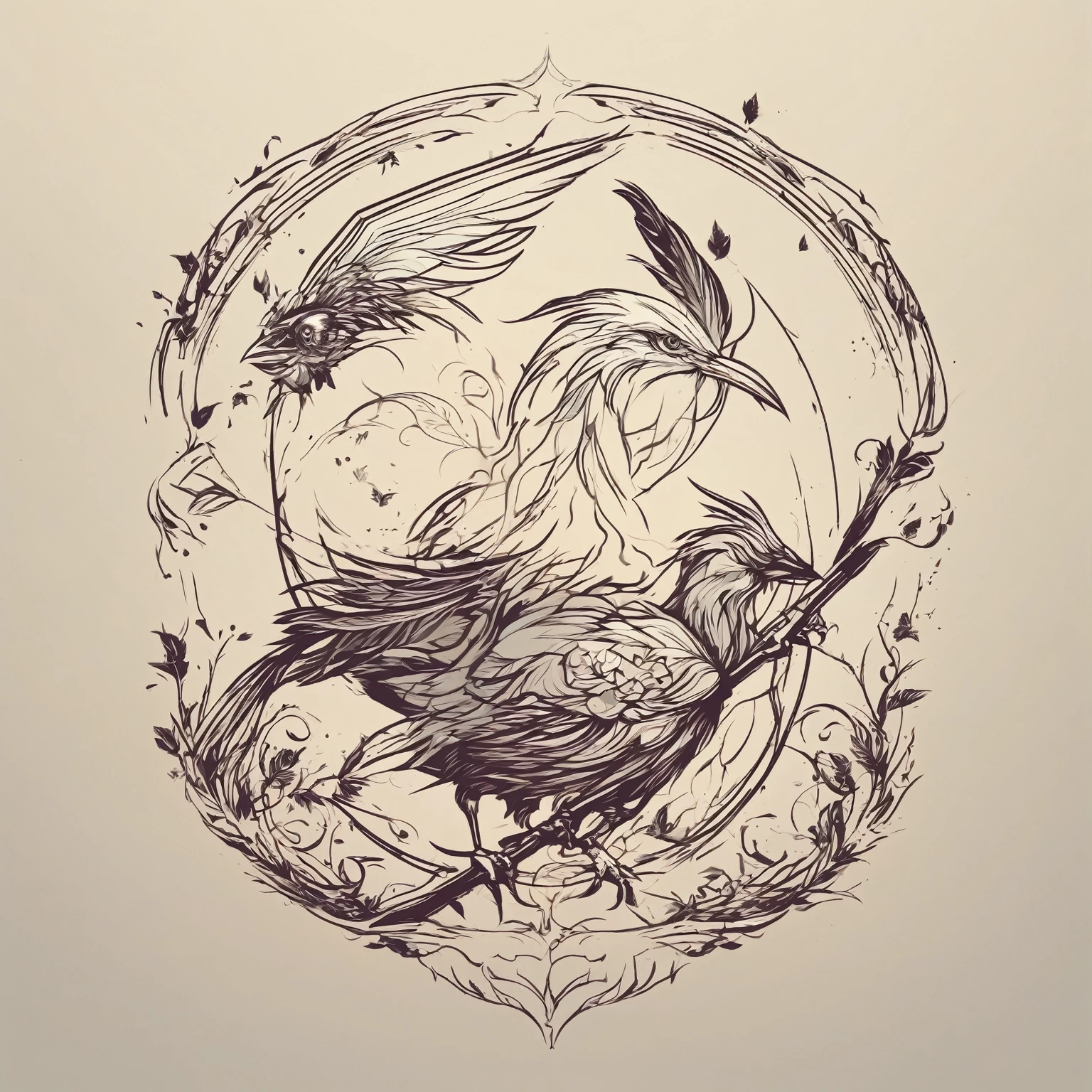 Create a minimalistic, Simpler, Fantastic, easy to understand, logo design for an upcoming role-playing game called " Penamemoria". The game is about a world of birds and feathers. A boy enters this world and discovers his true artistic identity. Create a logo that conveys the essence of this video game. It&#39;s a fantasy game, with fantasy elements. Create the logo in the center and a fantasy theme as the background, Background transparent . Use blue colors, offwhite, yellow in the logo.
