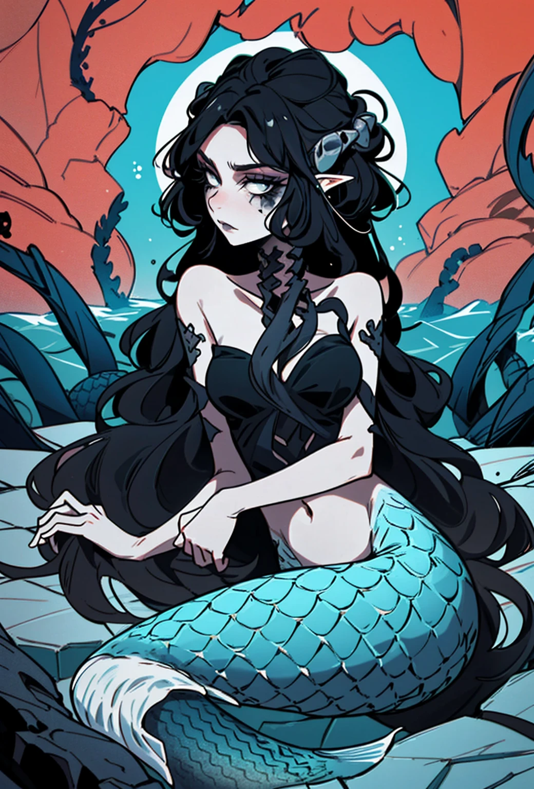 muste piece, high quality, horny cute girl, twin tail hair, small body，small，super small breasts，black haired, All nude, naked，embarrassing,  at dusk, sunset, torn knee socks.,blush、tears、tongue、look of despair、,All nude、A tentacle is touching my crotch、Insert tentacles into genitals、１giant octopus、Cloudy liquid from tentacle tips、