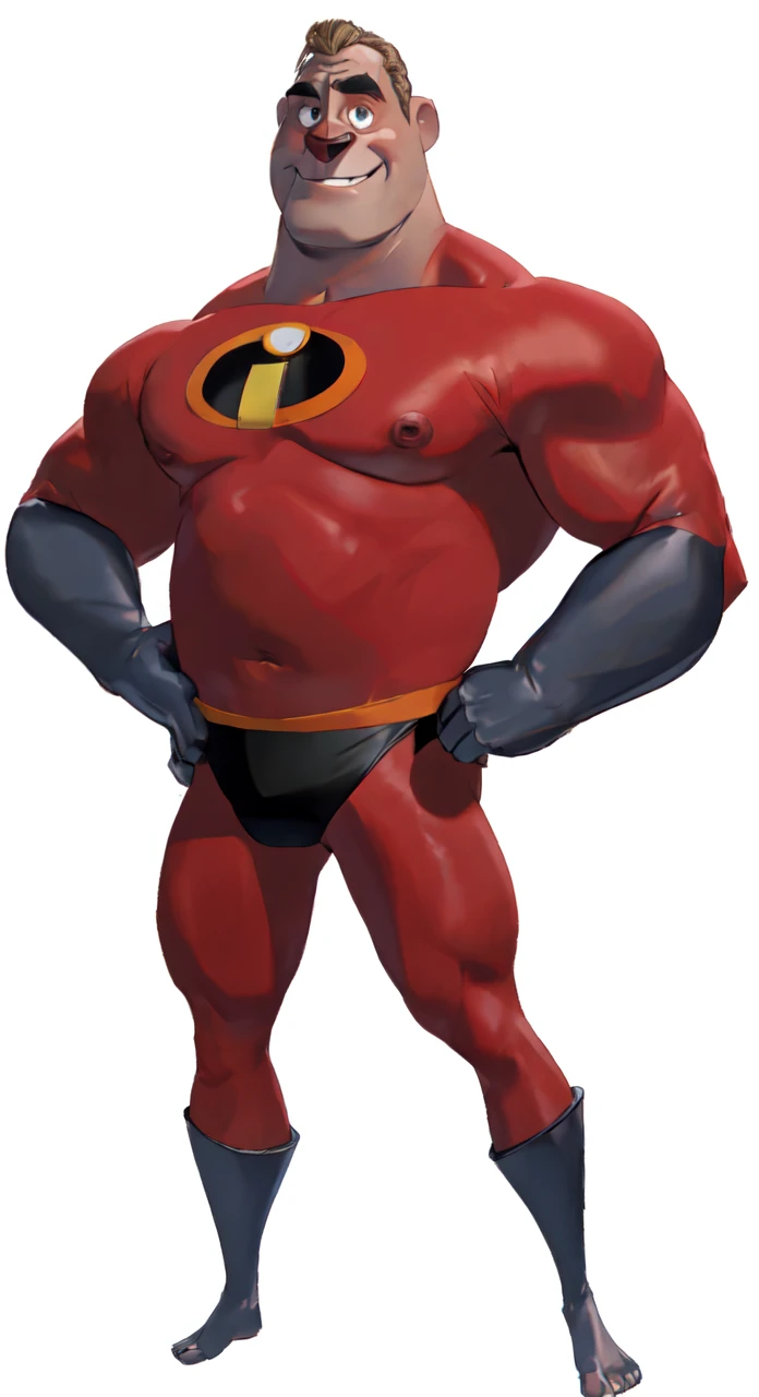Baloo from jungle book as bob parr aka Mr. Incredible from The Incredibles,