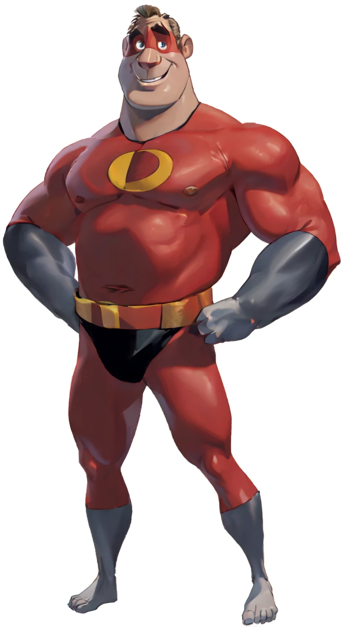 Baloo from jungle book as bob parr aka Mr. Incredible from The Incredibles,