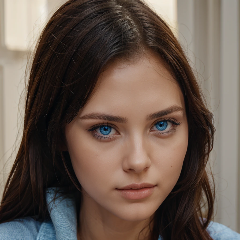 Very beautiful woman with blue eyes 