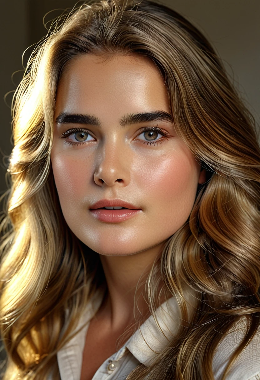 Masterpiece, better, quality, young girl 12 years old, exotic, High Definition. realist, 8k, Hyperrealistic details,Girl looks like 12-year-old Hollywood actress Brooke Shields,(perfect details), (extremely fine and beautiful:1.1), beautiful face, Beautiful light brown eyes, (detailed face, detailed eyes:1.2), realistic skin textures, detailed full lips, very pale skin, long shiny blonde hair, (Add layer:1.2), dynamic angle, landscape mm, dramatic lighting, volumetric lighting, golden hour, Masterpiece, better, quality, 12-year-old young girl, exotic, High Definition. realist, 8k, Hyperrealistic details,girl is similar to hollywood actress brooke shields von 12 years of ddsd