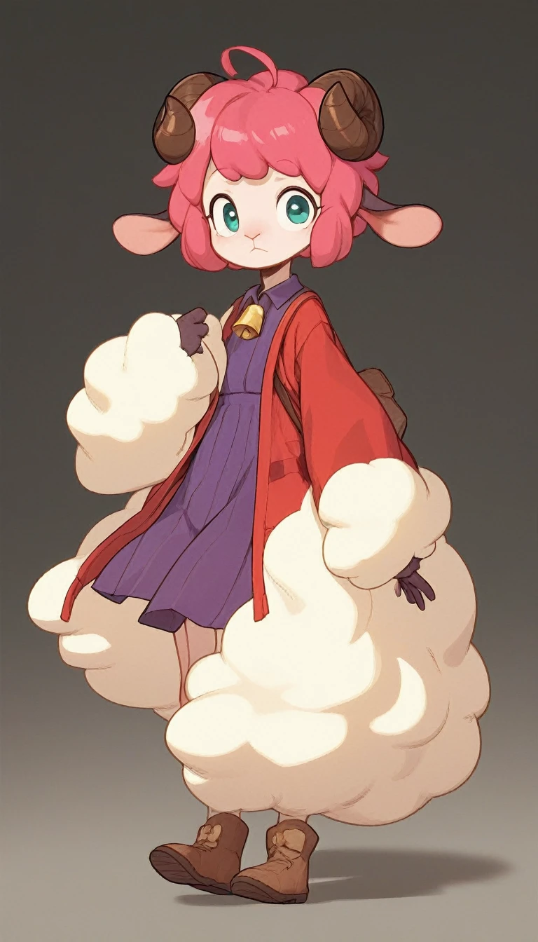 1 girl, young, antro, woolry, wool, fluffy wool, sheep girl, check_9, check_8_up, check_7_up, check_6_up, check_5_up, check_4_up