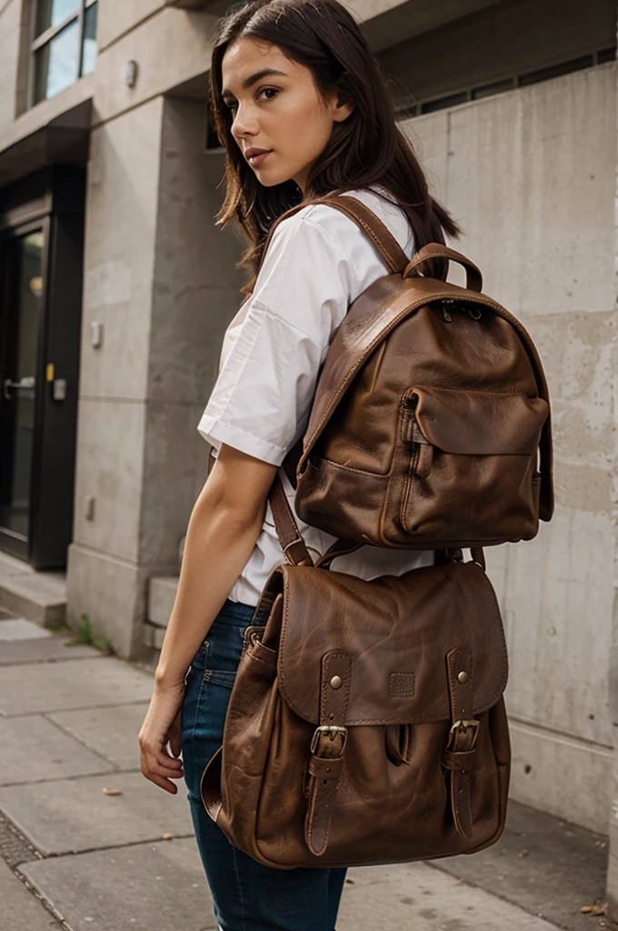 Large leather backpacks