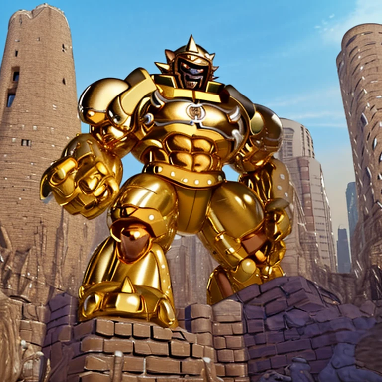 (Solo. masterpiece. official art. 8k. best quality. detailed full body. full body.)
(situation 1 : dominating zeraora. zeraora is over 1000 meters long. focus GIANT mechanical Muscular zeraora is trampling the city. Looking down. macro. stomp. Low-angle perspective. emphasizing the immense size. He is much bigger than a skyscraper. Giga Giants. looking down. foot focus, (soles:1.2))

(situation 2 :smoke and flames rising from the destruction in the city)

(Additional details 1: wearing a full-face helmet. golden armor. Armored Flazzard. Armored_Flazzard. high-tech bio-mecha armor. real texture material. whole body shines like metal. Wearing cyberpunk mecha. emphasizes the muscles. suit fully made of metal. intricate armor. Robotic suit. suit fully made of metal. cyborg. He is wearing a golden cloak.).

(Additional details 2: (Detailed head. Detailed Body. Detailed abs. gigantic muscles. HYPER MUSCLES. Gigachad Muscular. big muscle. pecs. triceps. traps. unusually developed muscular body. body full of huge muscles. showing off muscles. pectorales enormes. Exaggeratedly huge muscles. huge muscles. long legs.).

(Additional details 3: Spread wings. It has wings. have big wings. The claws are sharp. Sharp teeth).

(Additional details 4: golden hyper penis. hyper golden penis. big penis) Chrome Armor