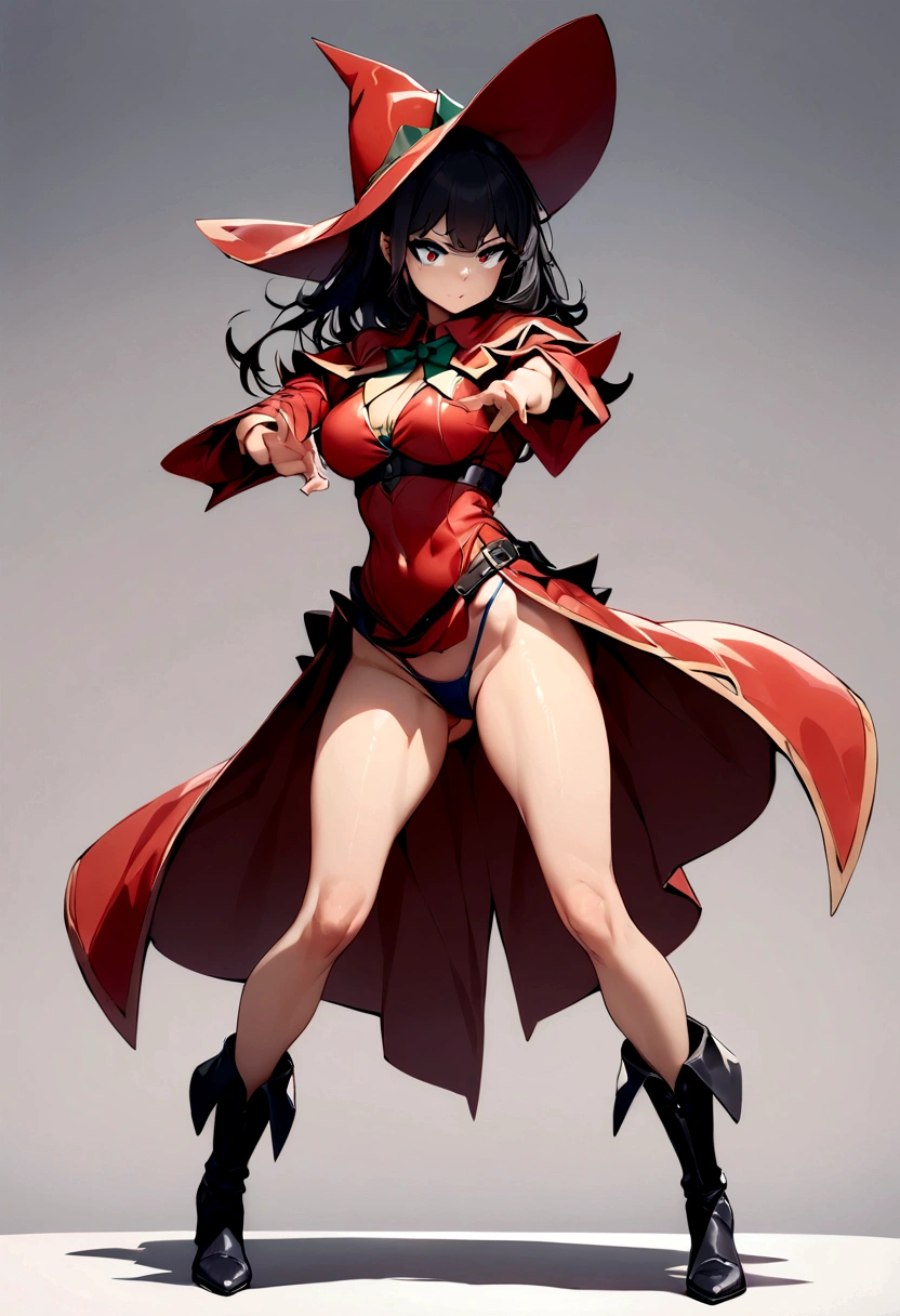 One girl,Megumin_(KonoSuba),、Cleavage、Bandaged_foot,casting_spell,dress,full_body,hin,Holding_staff,Looking_in_Audience,magic,Open_mouth,red_Cape,detailed,skin,texture,detailed skin texture,Volumetric,Shadow,red_dress,red_eye,short_dress,short_hair,一人in,staff,Thighs,witch_hin,absolute_ryouiki,