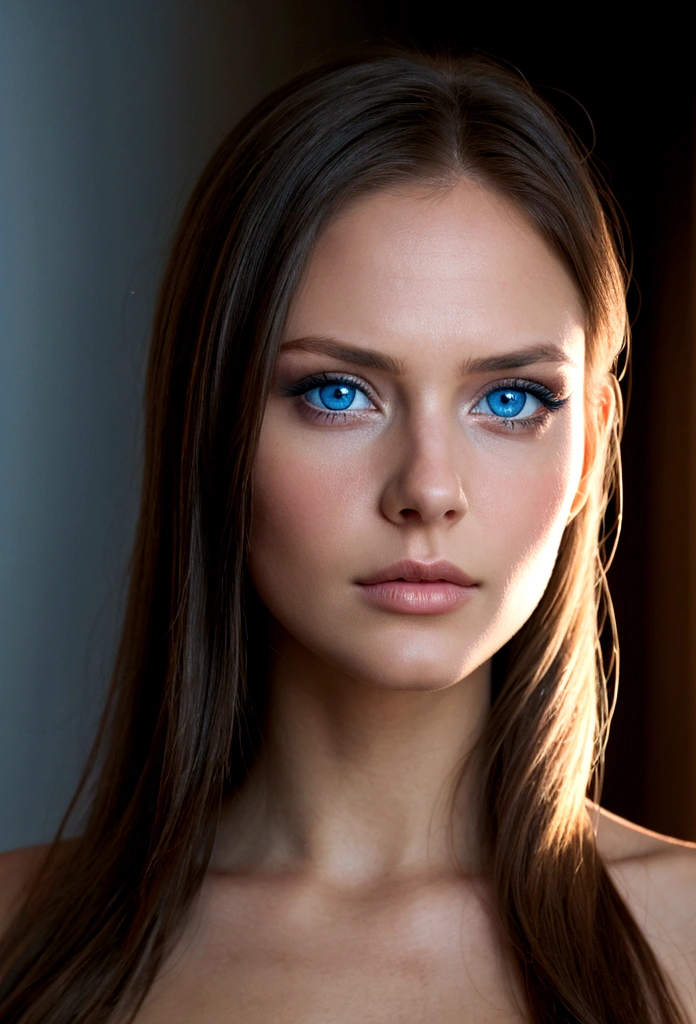 a beautiful woman with blue eyes
