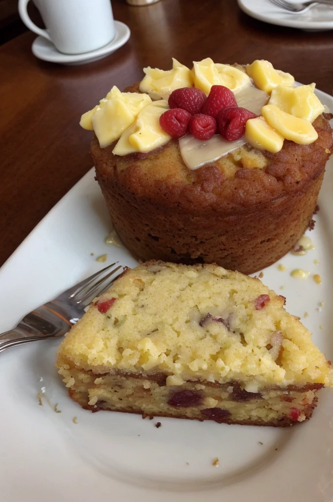 Breakfast cake at a restaurant