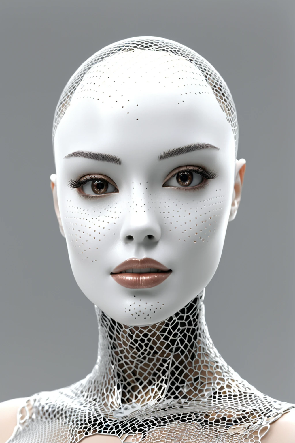 Here is a prompt for creating an image:
"Design a stunning and alluring female humanoid AI robot inspired by the film Ex Machina. The robot should have a face resembling that of an extremely gorgeous lady, with human-like, realistic skin. Ensure that the skin texture is detailed and beautiful, capturing the essence of a woman's beauty intertwined with advanced AI technology."