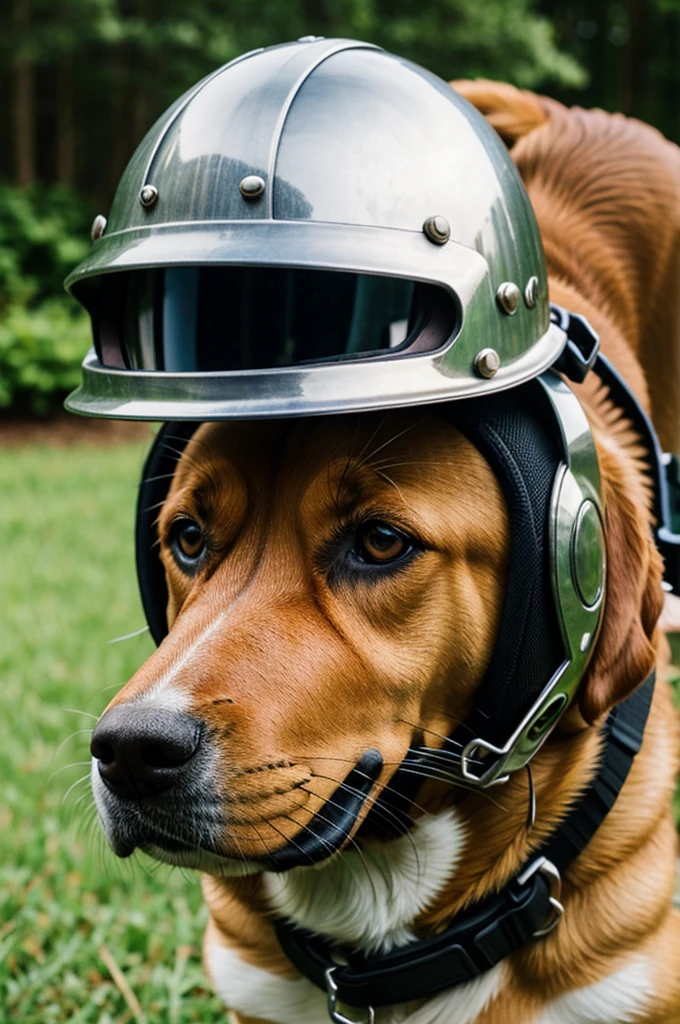 dog with helmet