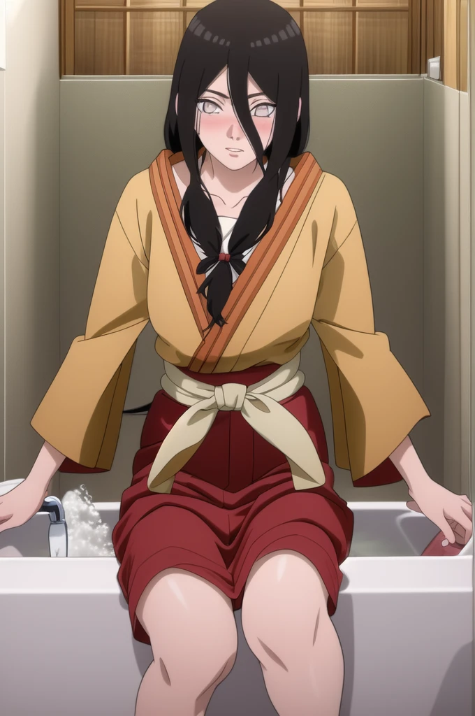 masterpiece, absurd , (Intricate details), (Colorful的),light,Half-length photo,Extremely detailed CG unity 8k wallpaper ,Hyuga Hanabi, 1 Girl, Solitary, Orange Kimono, Red hakama skirt, Heart, Wide sleeves, Looking at the audience, Shut up, wind,Fighting Stance, Low-tied long hair, masterpiece, absurd , (Intricate details), (Colorful), light, Extremely detailed CG unity 8k wallpaper ,1 Girl, solo,(Sitting in the bathtub,Sitting elegantly,Bathrobe,Keep your clothes conservative,bubble bath,Covered Clothes,Soaked in water,shy,Medium chest, Low hair tied long),sweat,blush,blush1.5,Blush,Medium chest