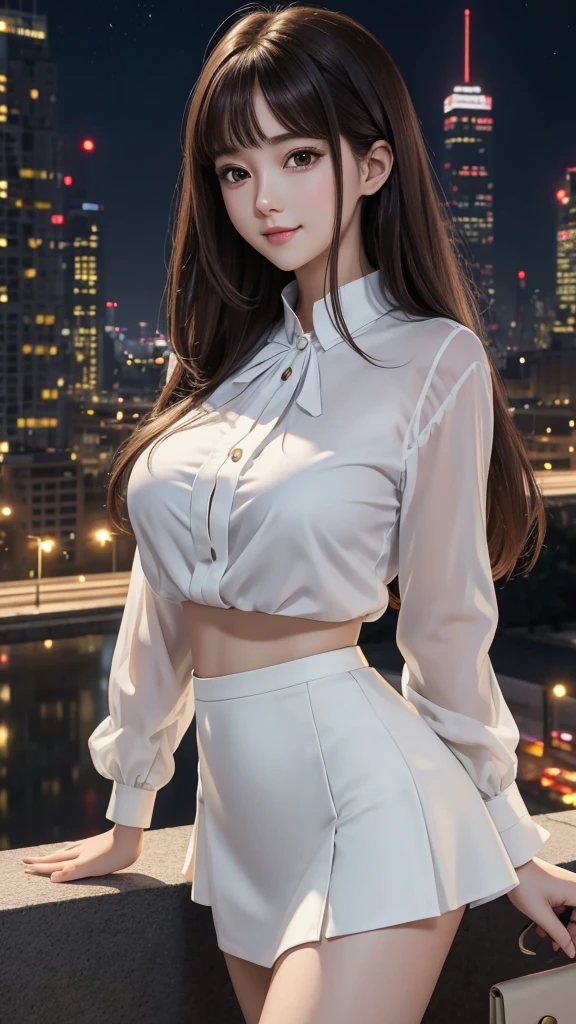 8k，masterpiece，basic quality、（1 person），Tifa Lockhart，Red eyes，City roofs，Black Hair，Long Hair，Professional Lighting，（Glowing Skin：1.2）、（（Highest quality）），Highly detailed face and skin texture，Delicate eyes、Black slit skirt，Black Gloves， White button-up shirt，sexy、Black Panties、Big Breasts、Spread your legs、Shirt is see-through with sweat