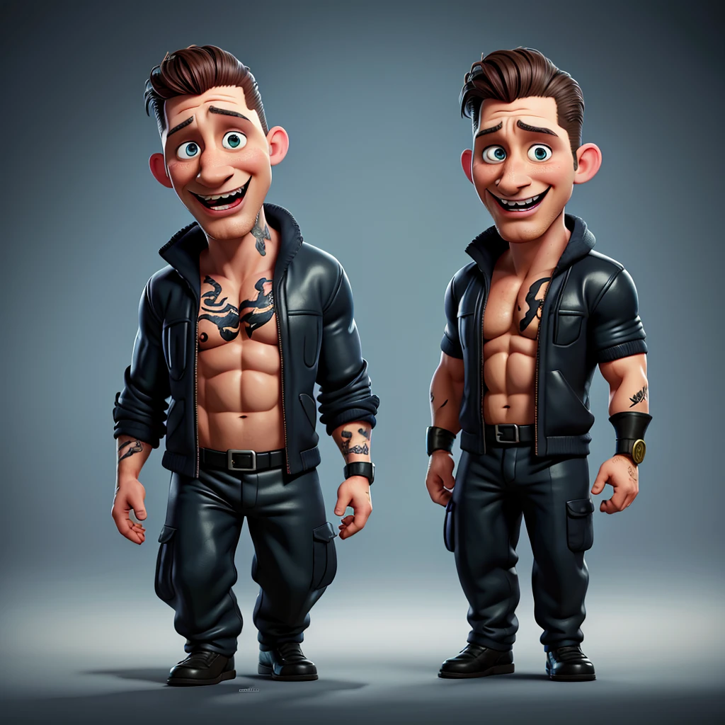 Funny caricature of Tom Hardy and Venom, realistically