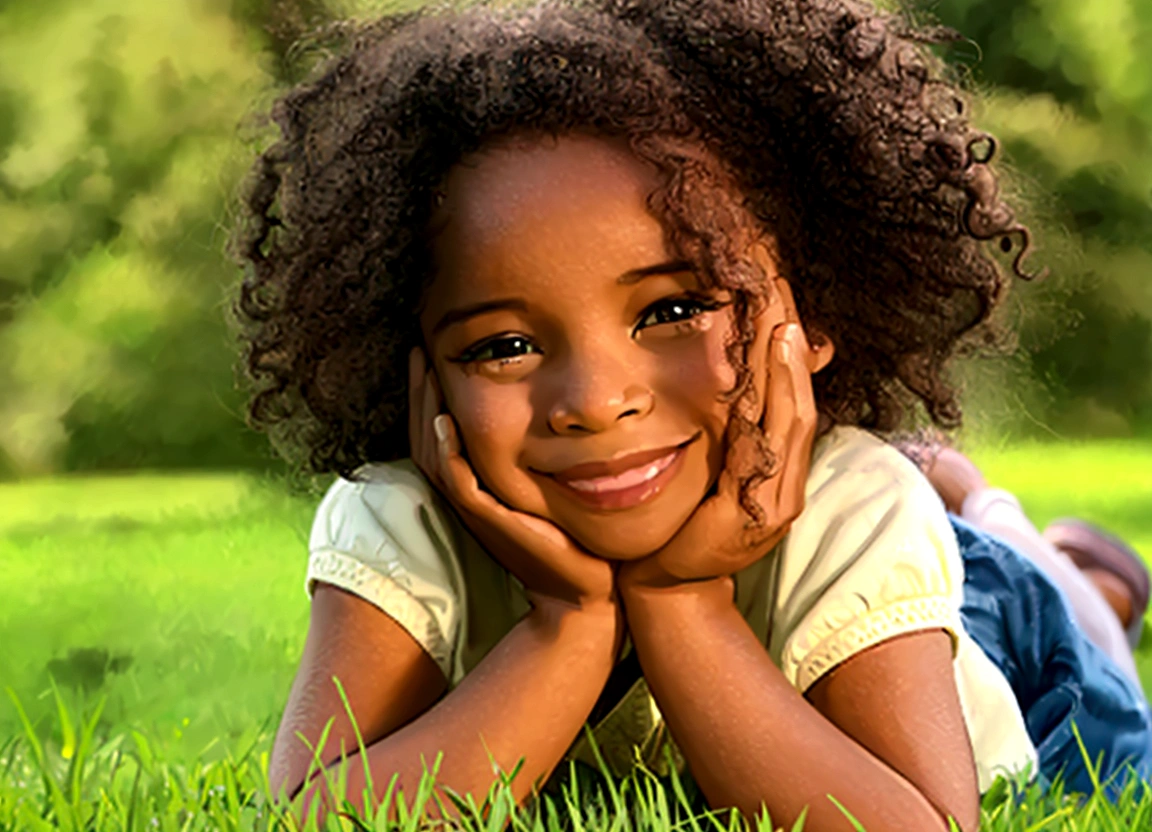 there is a Youngh girl laying on the grass in the park, african american girl, light skinned african Youngh girl, happy kid, happy girl, smiling girl, Beautiful girl, , cute Youngh girl, beautiful girl, comely girl, comely , Precious, Medium Portrait, Youngh , cuteness, comely Youngh girl, Portrait photo, children, comely cute