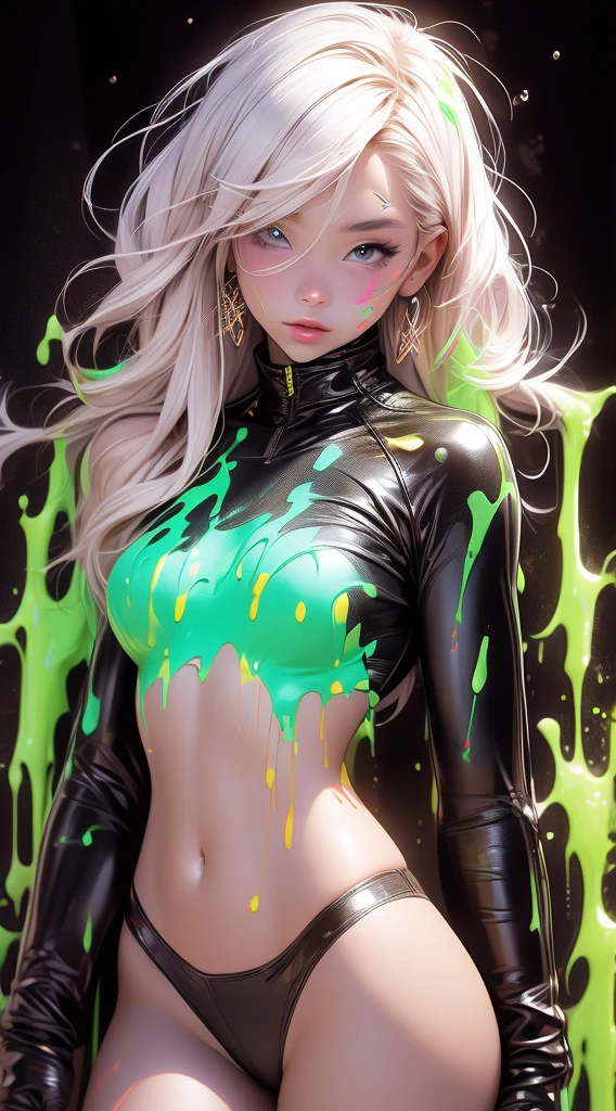 green mud running down her chest