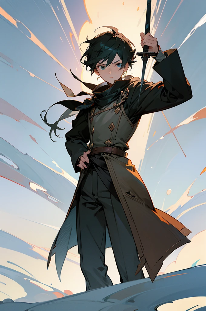 a man with a sword standing in the snow, krenz cushart and artem demura, boris valejo. octopath traveler, krenz cushart and wenjun lin, vector behance hd jesper ejsing, cushart krenz key art feminine, the style of wlop, greg rutkowski and krenz cushart