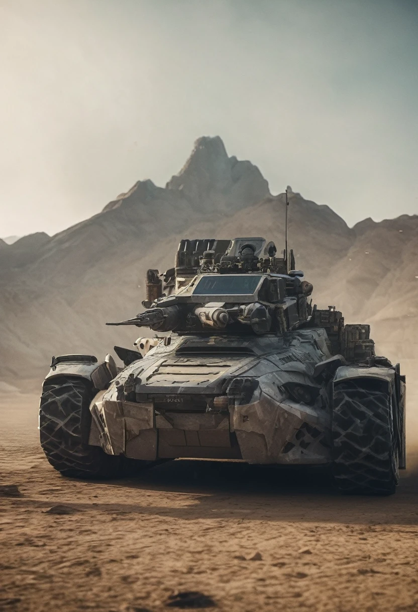 One Epic Cinematic shot of Futuristic Advanced Military Vehicle, extremely detailed, 8k UHD (masterpiece:1.2) (photorealistic:1.2) (best quality) (intricate) (8k) (HDR) (cinematic lighting) (sharp focus)