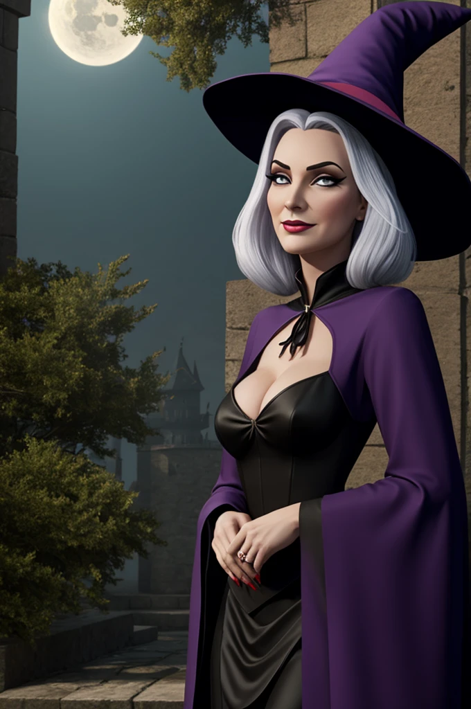 An animated evil witch
