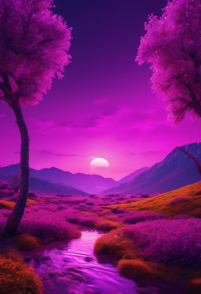 purple aesthetic landscape, 8k, masterpiece,