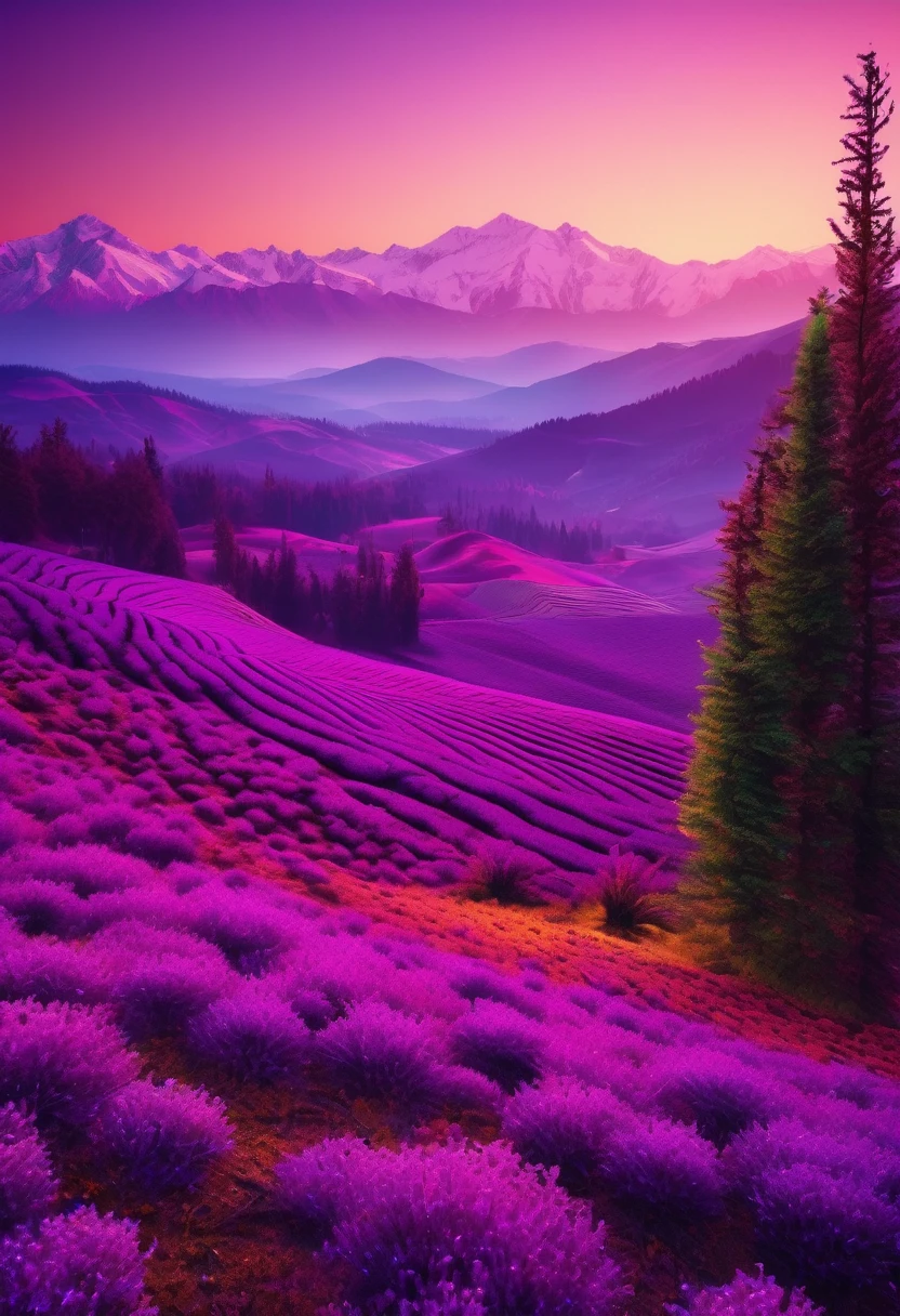purple aesthetic landscape, 8k, masterpiece,