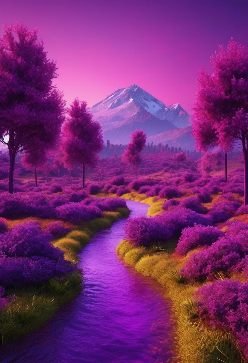 purple aesthetic landscape, 8k, masterpiece,