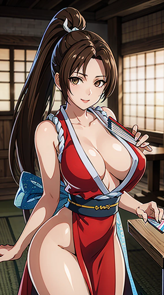 ((8K)), ((32k)), ((Highest quality)), ((masterpiece)), ((超High resolution)), ((Tmasterpiece)), (((head shot:1.6)))、((8K)), ((32k)), ((Highest quality)), ((masterpiece)), ((超High resolution)), Fine skin、女性1 person、pink y dresses、((Mai Shiranui:1.2)), Expose your shoulders、Brown Hair, Brown eyes, Long and high ponytail, hair band, 1 person、Captivating smile, 25 years old, Japanese Mateautiful指, beautiful長い脚, beautiful体, beautiful鼻, beautifulキャラクターデザイン, Perfect Eyes, Perfect Face, jewelry, hair ornaments, king of fighters,((Large Handheld Fan:1.6))、
(Tabletop, Highest qualityの, Highest quality, beautifully、beautiful: 1.2), Very detailed, More detailed,適切な体のProfessionalポーション,Tabletop,Ultra-high quality output images,High resolution,Intricate details,Very delicate and beautiful hair,Realistic photos,dream-like,Professionalの照明,Realistic Shadows,Focus Only,
(Big BreasフローティングスカートFine skinの質感, High quality fabric, High quality metallic texture、((Beautiful and dense face))、RAW Photos、Professional, Ultra-fine painting, ((alone)), beautiful胸、Highest quality, Very detailed, Very detailed詳細, Finer details, so beautiful,(Five Fingers, Four fingers and thumb),Concept Art, Anime fantasy artwork, Detailed fantasy art,8KHigh resolution, Detailed Art, 8 Slim legs, Defined, Defined fingers