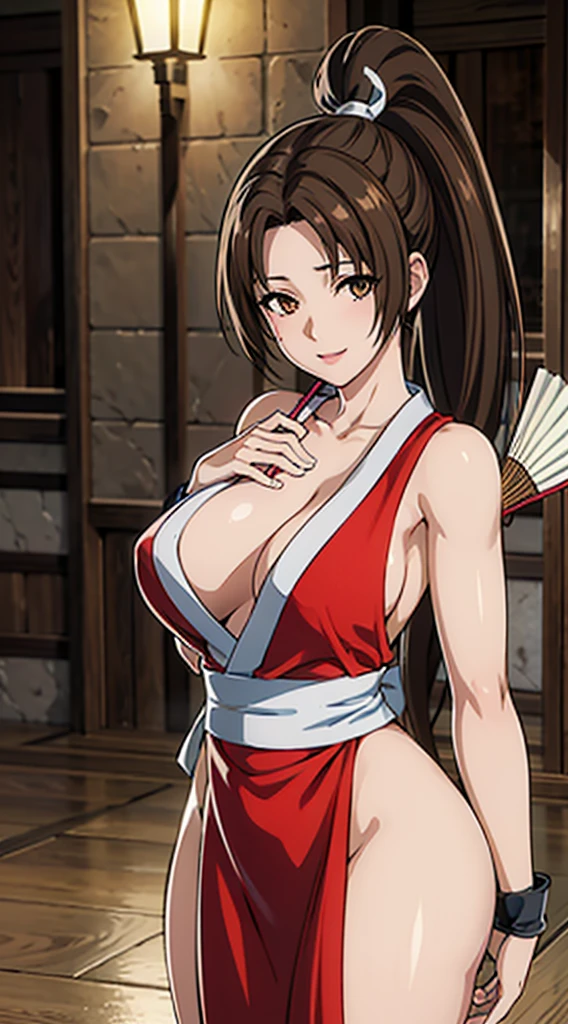 ((8K)), ((32k)), ((Highest quality)), ((masterpiece)), ((超High resolution)), ((Tmasterpiece)), (((head shot:1.6)))、((8K)), ((32k)), ((Highest quality)), ((masterpiece)), ((超High resolution)), Fine skin、女性1 person、pink sexy dresses、((Mai Shiranui:1.2)), Expose your shoulders、Brown Hair, Brown eyes, Long and high ponytail, hair band, 1 person、Captivating smile, 25 years old, Japanese Mature, beautiful指, beautiful長い脚, beautiful体, beautiful鼻, beautifulキャラクターデザイン, Perfect Eyes, Perfect Face, jewelry, hair ornaments, king of fighters,((Large Handheld Fan:1.6))、
(Tabletop, Highest qualityの, Highest quality, beautifully、beautiful: 1.2), Very detailed, More detailed,適切な体のProfessionalポーション,Tabletop,Ultra-high quality output images,High resolution,Intricate details,Very delicate and beautiful hair,Realistic photos,dream-like,Professionalの照明,Realistic Shadows,Focus Only,
(Big Breasts:1.2,) , フローティングスカートFine skinの質感, High quality fabric, High quality metallic texture、((Beautiful and dense face))、RAW Photos、Professional, Ultra-fine painting, ((alone)), beautiful胸、Highest quality, Very detailed, Very detailed詳細, Finer details, so beautiful,(Five Fingers, Four fingers and thumb),Concept Art, Anime fantasy artwork, Detailed fantasy art,8KHigh resolution, Detailed Art, 8 Slim legs, Defined, Defined fingers