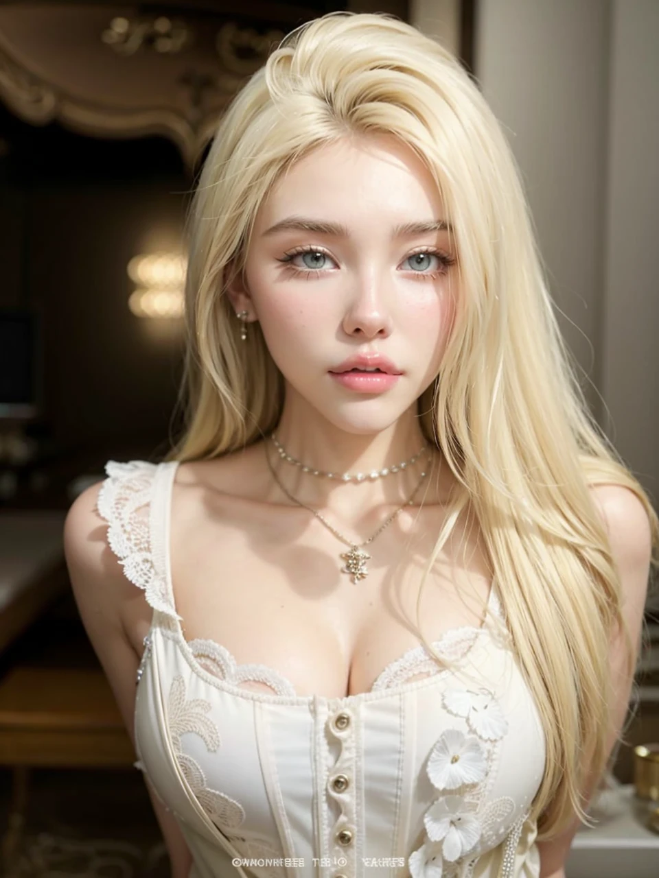 blonde woman with long hair and piercings posing for a photo, with white long hair, with long white hair, perfect white haired girl, ava max, tifa lockhart with white hair, pale porcelain white skin, anime girl in real life, with white hair, extremely light blonde hair, very light blonde hair, with long blonde hair, her hair is white