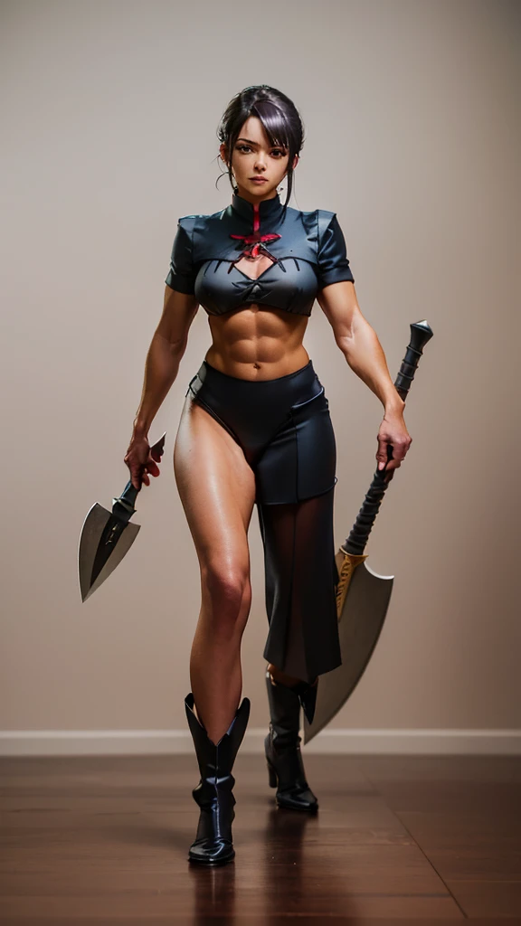 (masterpiece, 4K ,Super detailed:1.2), (anime:1), (Perfect quality), The whole body is shown, View Viewer, Female warrior with an axe, Bodybuilder Superhero, Bikini Armor, Muscular female warrior, Muscular and ultra violent women, Powerfully々And, epic magician girl character, RPG concept art character, Dressed like a priest