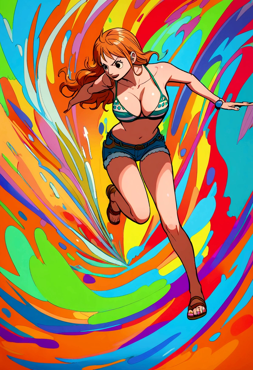 nami from one piece, bikini, full body