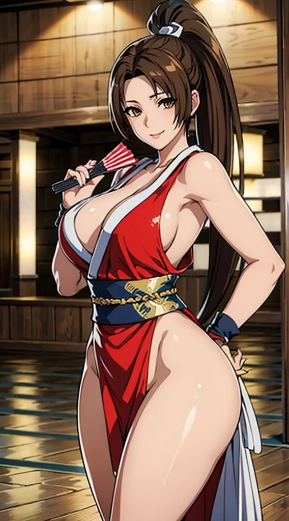 ((8K)), ((32k)), ((Highest quality)), ((masterpiece)), ((超High resolution)), ((Tmasterpiece)), (((head shot:1.6)))、((8K)), ((32k)), ((Highest quality)), ((masterpiece)), ((超High resolution)), Fine skin、女性1 person、pink sexy dresses、((Mai Shiranui:1.2)), Expose your shoulders、Brown Hair, Brown eyes, Long and high ponytail, hair band, 1 person、Captivating smile, 25 years old, Japanese Mature, beautiful指, beautiful長い脚, beautiful体, beautiful鼻, beautifulキャラクターデザイン, Perfect Eyes, Perfect Face, jewelry, hair ornaments, king of fighters,((Large Handheld Fan:1.6))、
(Tabletop, Highest qualityの, Highest quality, beautifully、beautiful: 1.2), Very detailed, More detailed,適切な体のProfessionalポーション,Tabletop,Ultra-high quality output images,High resolution,Intricate details,Very delicate and beautiful hair,Realistic photos,dream-like,Professionalの照明,Realistic Shadows,Focus Only,
(Big Breasts:1.2,) , フローティングスカートFine skinの質感, High quality fabric, High quality metallic texture、((Beautiful and dense face))、RAW Photos、Professional, Ultra-fine painting, ((alone)), beautiful胸、Highest quality, Very detailed, Very detailed詳細, Finer details, so beautiful,(Five Fingers, Four fingers and thumb),Concept Art, Anime fantasy artwork, Detailed fantasy art,8KHigh resolution, Detailed Art, 8 Slim legs, Defined, Defined fingers