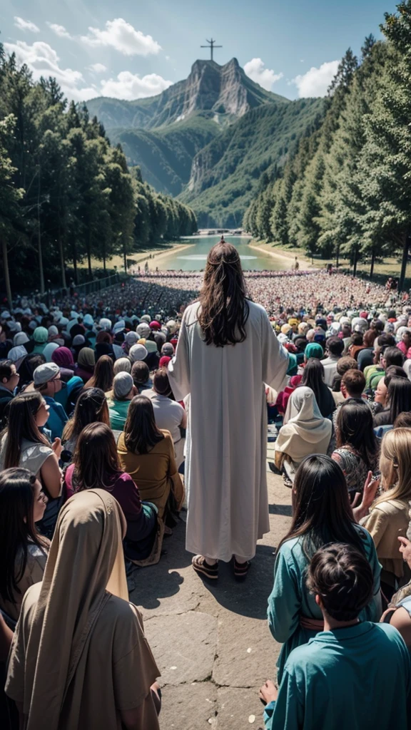 And more of Jesus Christ preaching to several followers of the Lord Jesus Christ in the beautiful and illustrated paradisiacal place
