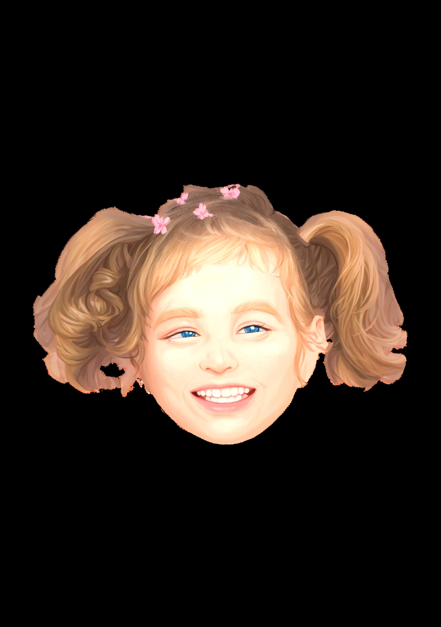 blonde, focus cartoon style , less detailed