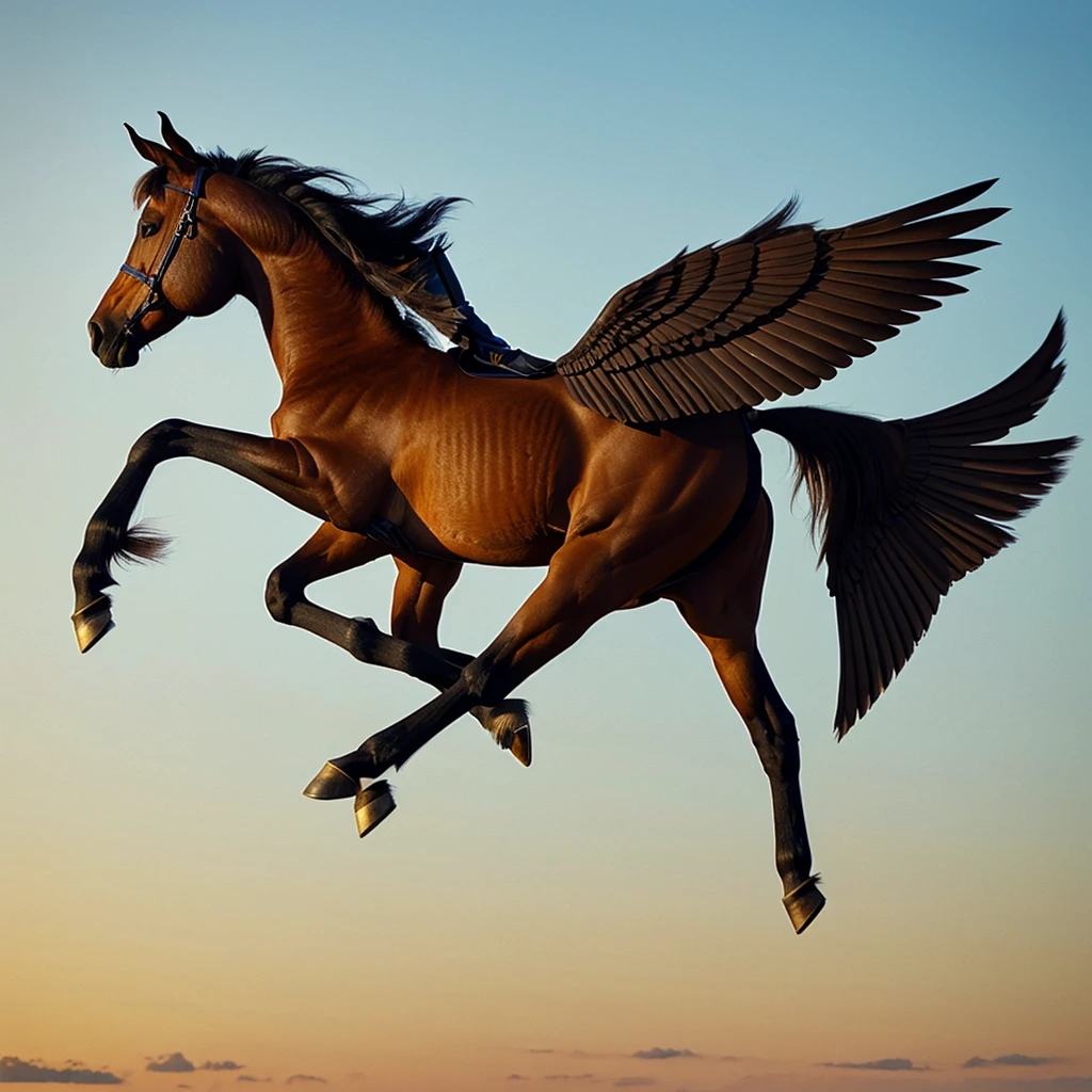 Flying horse with wings