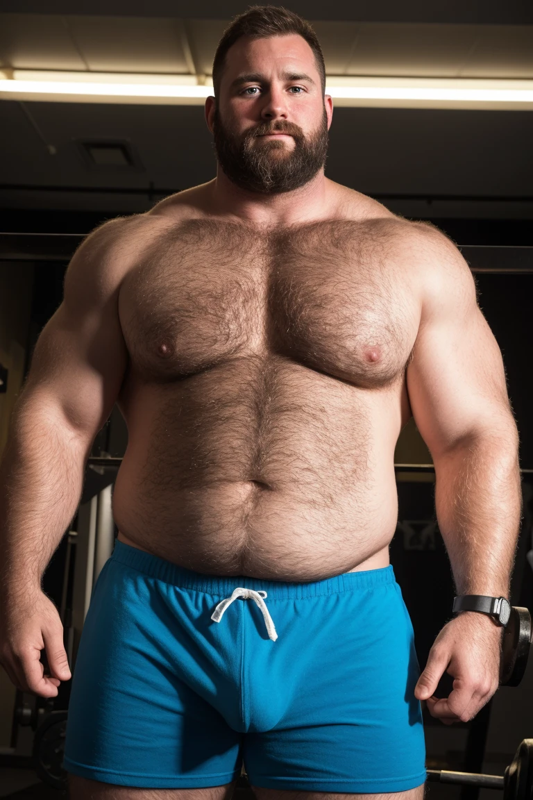8KUHD HDR Very Extremely Realistic Very Detailed High Quality Create a professional studio-style Very Real photograph featuring a middle-aged daddy rugged muscle bears man , burly, very hairy, very beared big daddy muscle bear, and very realistic detailed rugged burly man and his husband in boxer shorts. Very Realistic boxer shorts, very realistic detailed shorts, very realistic hair, very realistic beards, very realistic thick chubby neck, very realistic neck lines, very realistic detailed neck, very realistic belly, very realistic burly chest, very realistic detailed hairy burly strong chest and arms, very realistic detailed hairy burly strong chest and arms, very realistic pecs, very realistic burly muscle bear body, very realistic nipples, very realistic burly muscle bear body, very realistic face, very realistic detailed face, very realistic eyes, very realistic detailed eyes, very realistic pupils, very realistic detailed pupils, very realistic nose, very realistic ears, very realistic facial features, very realistic burly arms, very realistic elbows, very realistic hands, very realistic pecs, very realistic belly, very realistic human man body, very realistic bellybutton, very realistic wrists, very realistic fingers, very realistic fingernails, very realistic shoulders, very realistic mouth, very realistic lips, very realistic detailed skin, very realistic skin, very realistic mens clothing, very realistic detailed mens clothing. Very Realistic Hairy Bearded Burly Muscle bear Photoshoot, A very realistic burly muscle bear man in a Gym, in a very realistic romantic and virile Gym scene. Very Realistic Intricately Detailed, Utilize all appropriate realistic lighting techniques for studio photography" very realistic detailed Gym surroundings, very realistic surroundings lighting, No Deformities, captured with a 85mm lens by a world famous photographer, Very Ultra Realistic and Very Realistic Photograph, Clear HDR Quality full with very realistic real details