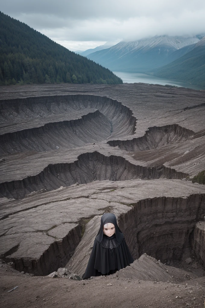 Gothic moraine, that fell to the ground, looking at me with an embarrassed perverted face