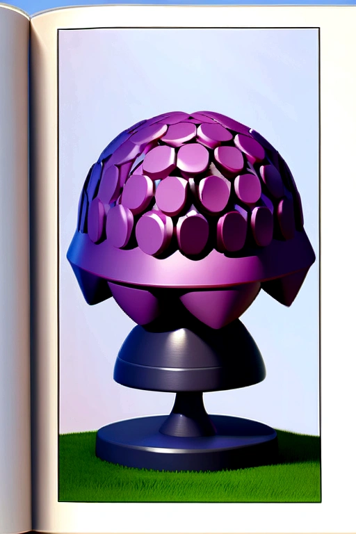 Cute purple brain 3d animation study book 