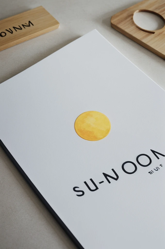 create a logo that says "Sun and moon" with a simple design, minimalist and unique. Do it with eye-catching and elegant letters. Make it all abbreviated.